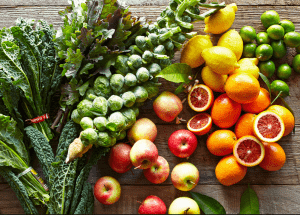 a group of fruits and vegetables on a wood surface Healthy Weight Loss Diets Melksham