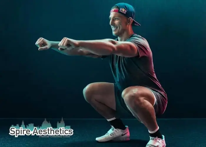 Image of man build leg muscle Melksham through exercise